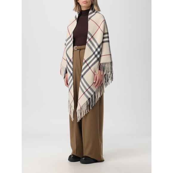 NWT Burberry Archive Beige Classic Check Wool Cape Fringe Shawl Italy 225x85 - Picture 2 of 16